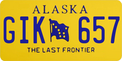 AK license plate GIK657