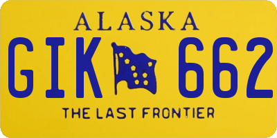 AK license plate GIK662