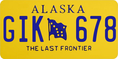 AK license plate GIK678