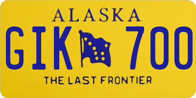 AK license plate GIK700