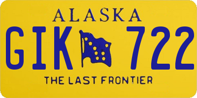 AK license plate GIK722