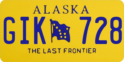 AK license plate GIK728