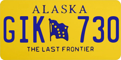 AK license plate GIK730