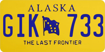 AK license plate GIK733