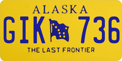 AK license plate GIK736