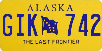 AK license plate GIK742