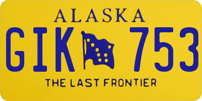 AK license plate GIK753