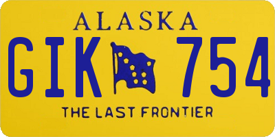 AK license plate GIK754