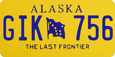 AK license plate GIK756