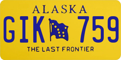 AK license plate GIK759