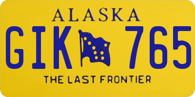 AK license plate GIK765