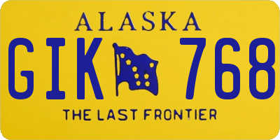 AK license plate GIK768