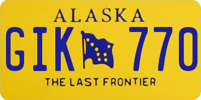AK license plate GIK770