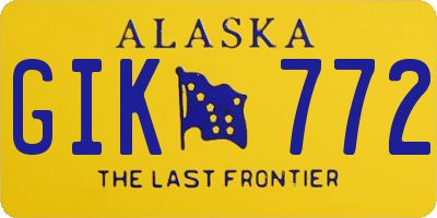 AK license plate GIK772