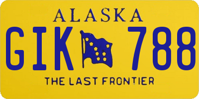 AK license plate GIK788