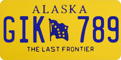 AK license plate GIK789