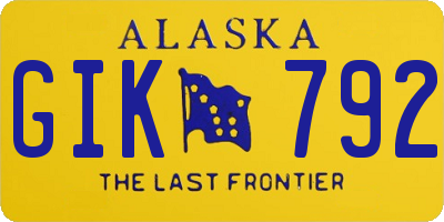 AK license plate GIK792