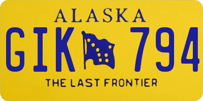 AK license plate GIK794