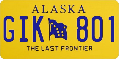 AK license plate GIK801