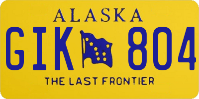 AK license plate GIK804