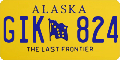 AK license plate GIK824