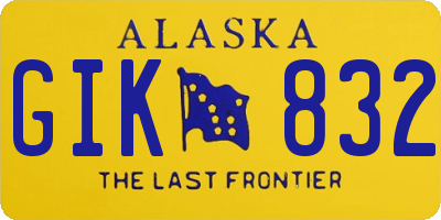 AK license plate GIK832