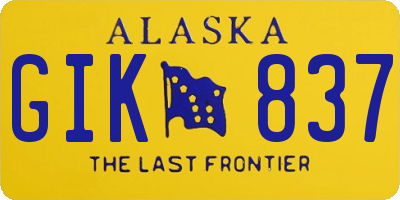 AK license plate GIK837