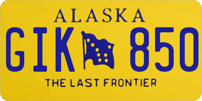 AK license plate GIK850