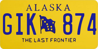 AK license plate GIK874