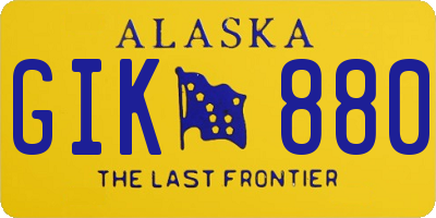 AK license plate GIK880