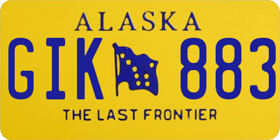 AK license plate GIK883