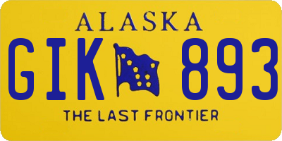 AK license plate GIK893