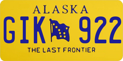 AK license plate GIK922