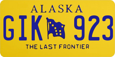 AK license plate GIK923