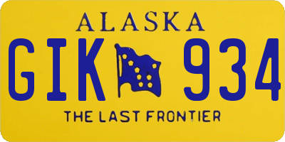 AK license plate GIK934