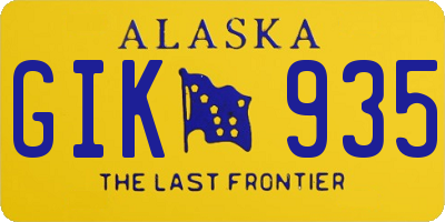 AK license plate GIK935
