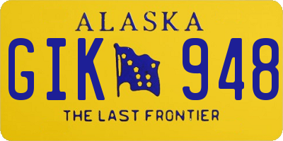 AK license plate GIK948
