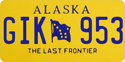 AK license plate GIK953