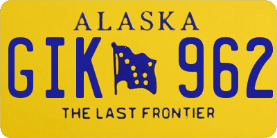 AK license plate GIK962