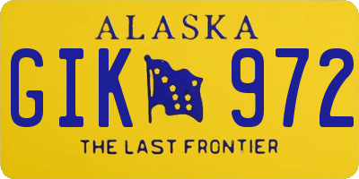 AK license plate GIK972