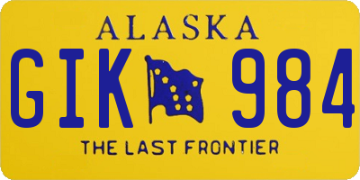 AK license plate GIK984
