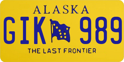 AK license plate GIK989