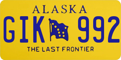 AK license plate GIK992