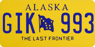 AK license plate GIK993