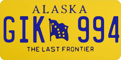 AK license plate GIK994