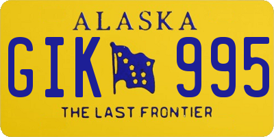 AK license plate GIK995