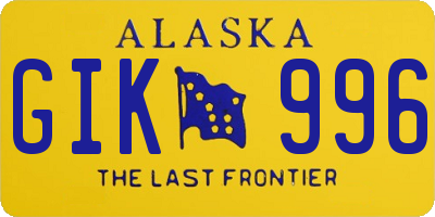AK license plate GIK996