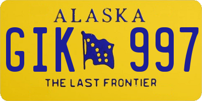 AK license plate GIK997