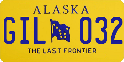 AK license plate GIL032