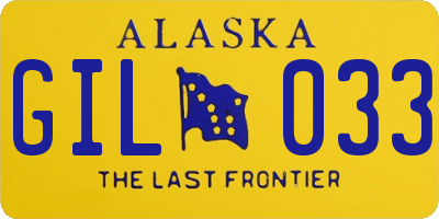 AK license plate GIL033